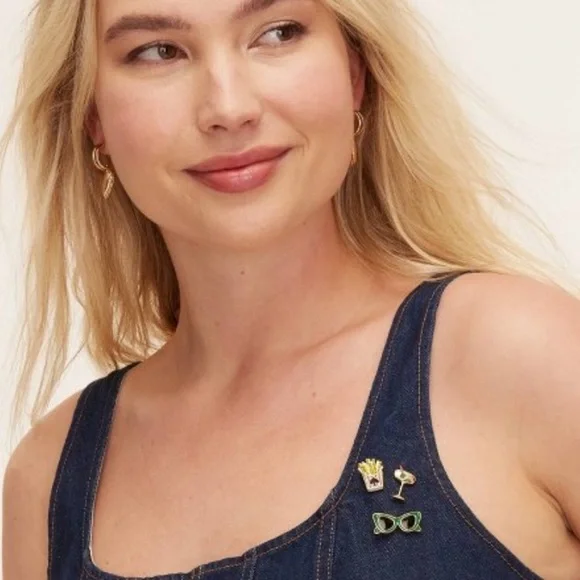 Kate Spade For Target 3 Pin Set Sunglasses, Fries & Martini Brooch Set - Picture 4 of 8